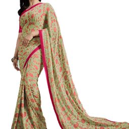 ROOP SUNDARI SAREES Floral Printed Pure Georgette Saree-image-60