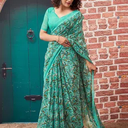 KALINI Abstract Printed Maheshwari Saree-image-15