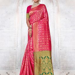 Anouk Ethnic Motifs Woven Design Zari Organza Saree-58