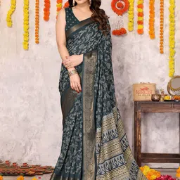 KALINI Floral Printed Zari Saree-picture-40