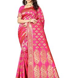 VenderVilla Woven Design Ethnic Motifs Zari Saree-image-60