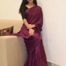 PRETTY PALLU Gotta Patti Embroidered Saree-image-11