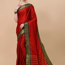 VILLAGIUS Ethnic Woven Design Zari Pure Silk Ilkal Saree-picture-39