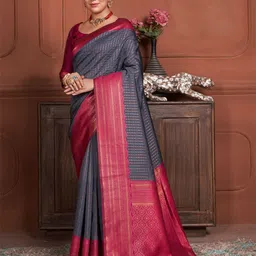 Anouk Woven Design Zari Kanjeevaram Saree-picture-37