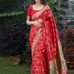 Quelea  Woven Design Zari Pure Silk Kanjeevaram Saree-picture-10