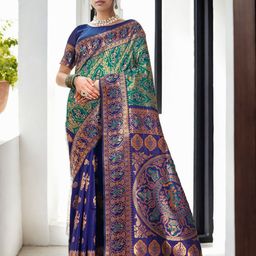 Anouk Ethnic Motifs Woven Design Zari Kanjeevaram Saree-image-54