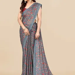 KALINI Kalamkari Poly Chiffon Saree-13