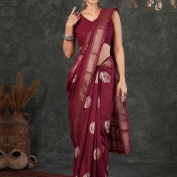 SAMAH Woven Design Zari Banarasi Saree-image-10