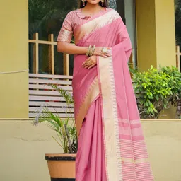KAVINDI Solid Woven Design Zari  Saree-image-58