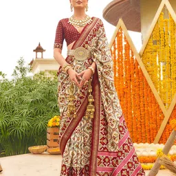 elora Ethnic Motifs Printed Patola Zari Saree-picture-45