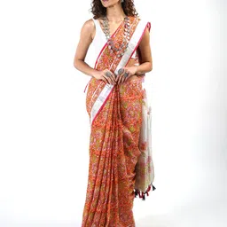 TEEJH Floral Printed Zari Saree-picture-18