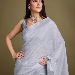 Mitera Zari Saree With Banarasi Blouse-image-19