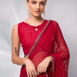 Mitera Embellished Sequinned Satin Saree-image-51