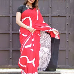 NIKHILAM Pure Cotton Block Print Saree-33