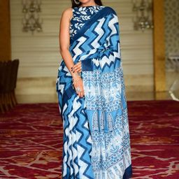 TROPWEAR Pure Cotton Block Print Saree-31
