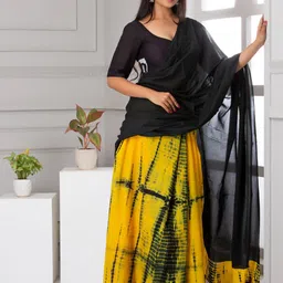 JALTHER Tie and Dye Pure Cotton Half and Half Ikat Saree-picture-43