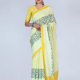 shivanya  handicrafts ShivanyaHandicrafts Mulmul Cotton Block Print Saree-picture-14