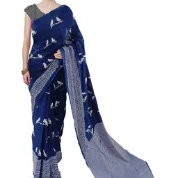 JAIPURI BLOCK PRINT Kalamkari Block Printed Saree image 1