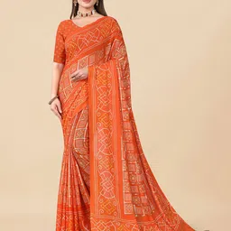 Rhey Bandhani Printed Zari Pure Chiffon Patola Saree-picture-25