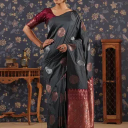 House of Pataudi Ethnic Woven Design Banarasi Saree-picture-38