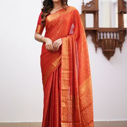 Anjaneya Sarees Floral Woven Design Zari Banarasi Saree-picture-14