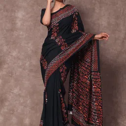KALINI Ethnic Motifs Printed Pure Cotton Saree-picture-11