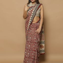 KALINI Floral Printed Pure Cotton Saree-21