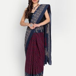 KALINI Geometric Printed Pure Cotton Saree-image-64