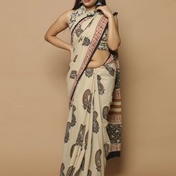 KALINI Ethnic Motifs Printed Pure Cotton Saree-image-80