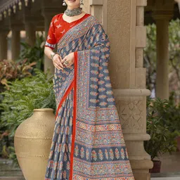 Anouk Ethnic Motifs Pure Cotton Saree-image-85