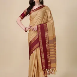 VILLAGIUS Checked Zari Mysore Silk Saree-picture-49