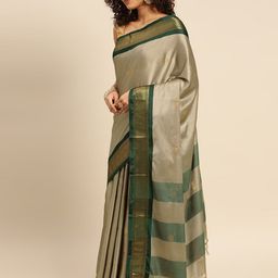 VILLAGIUS Ethnic Motifs Woven Design Zari Pure Mysore Silk Saree-picture-19
