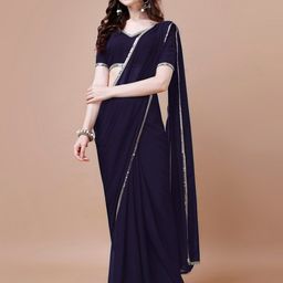 FORKEY Embroidered Pure Georgette Saree-image-16