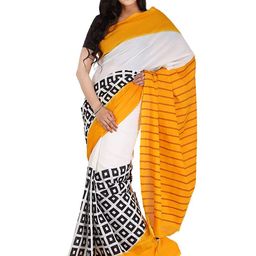 Sanganeri Print Geometric Pure Cotton Bagru Saree-image-73
