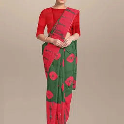JAIPURI PRINT Tie and Dye Pure Cotton Bagru Saree-9