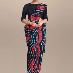 JAIPURI PRINT Tie and Dye Pure Cotton Bagru Saree-0