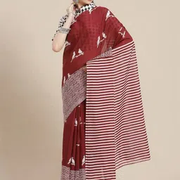 JAIPURI PRINT Kalamkari Pure Cotton Bagru Saree-13