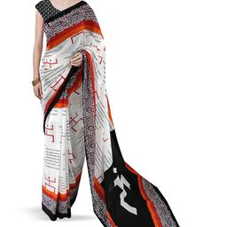 JAIPURI BLOCK PRINT Ethnic Motifs Pure Cotton Bagru Saree-image-70