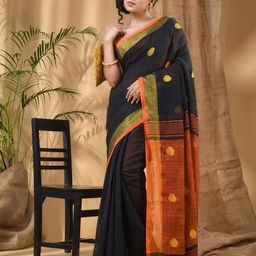 DESH BIDESH Geometric Woven Design Pure Cotton Saree-image-54