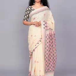 clothonus Ethnic Motifs Pure Cotton Ikat Saree-image-39