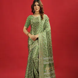 NIRMAL CREATION Ethnic Motifs Printed Pure Crepe Saree-11