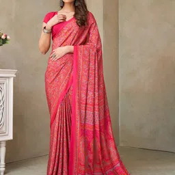 Reboot Fashions Floral Pure Crepe Saree-29