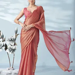Tikhi Imli Two Tone Poly Chiffon Saree-image-59