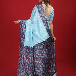 NIRMAL CREATION Abstract Printed Pure Crepe Saree image 4