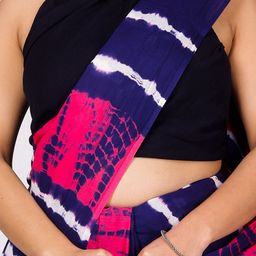 JAIPURI BLOCK PRINT Tie and Dye Mulmul Cotton Bandhani Saree image 4