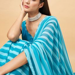 all about you Striped Pure Georgette Saree-picture-29