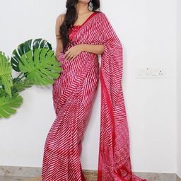 Saree mall Leheriya Printed Pure Cotton Leheriya Ready to Wear Saree-23