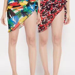 SECRETS BY ZEROKAATA Pack Of 2 Assorted Printed Wraparound Sarongs-picture-10