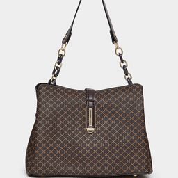 Styli Geometric Printed Satchel Bag with Double Strap-26