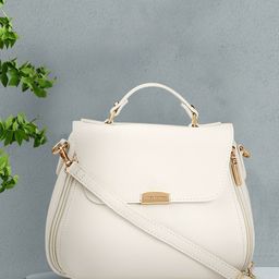 Lino Perros White Solid Satchel-30